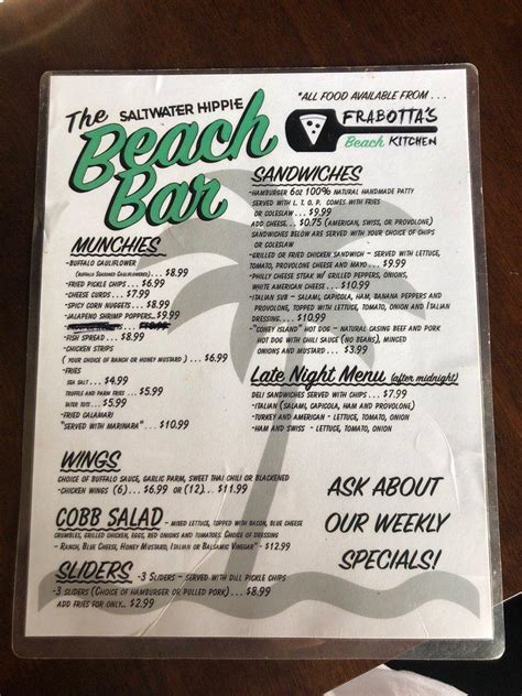 saltwater hippie menu